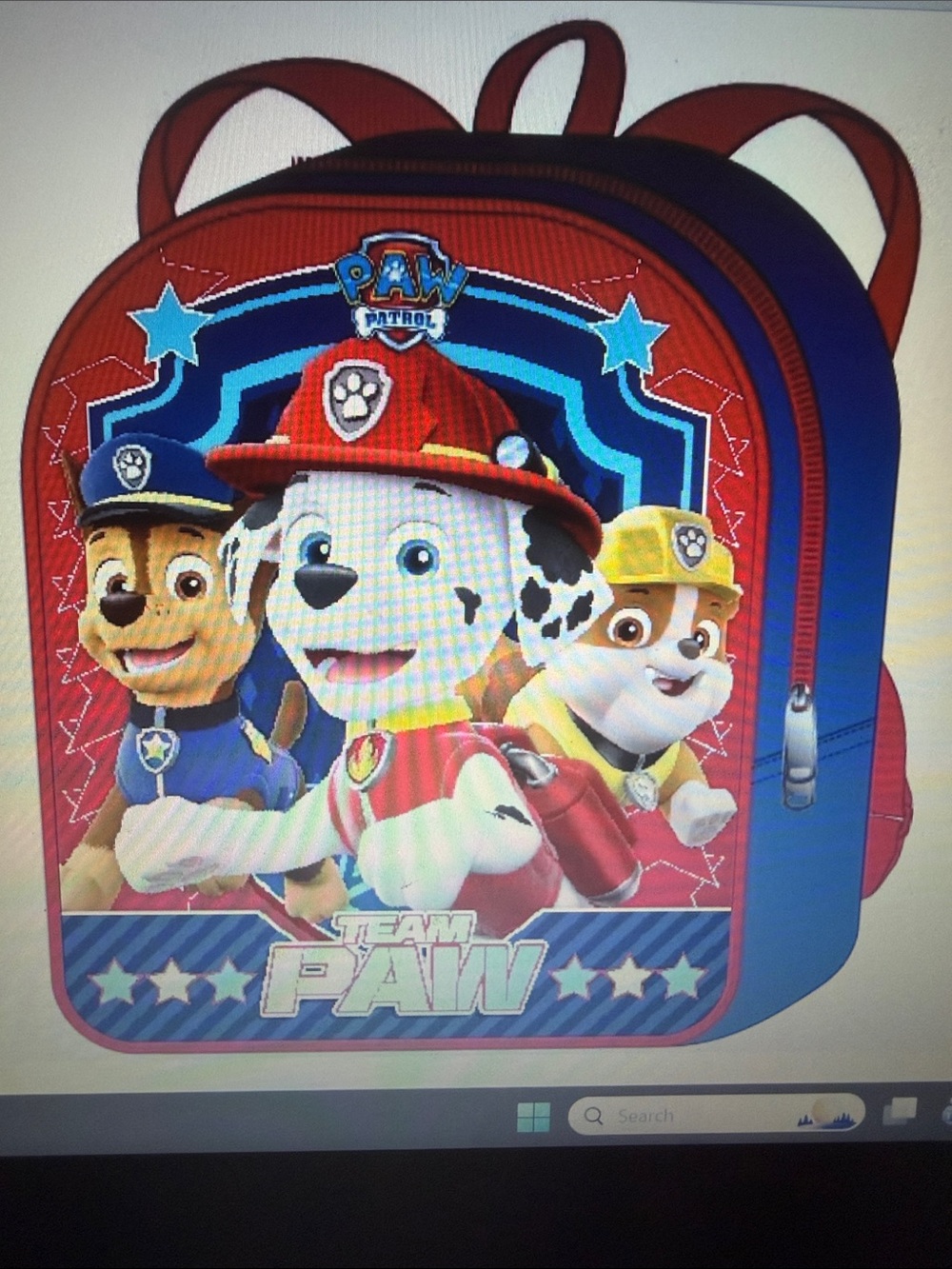Paw Patrol Kids Backpack - Red, Blue & Yellow Character Front